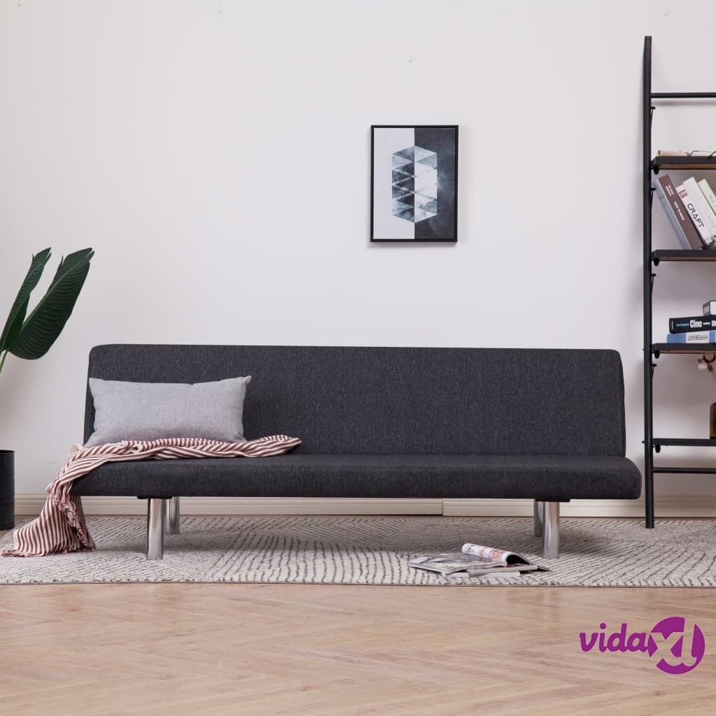 vidaXL Sofa Bed Dark Grey Polyester