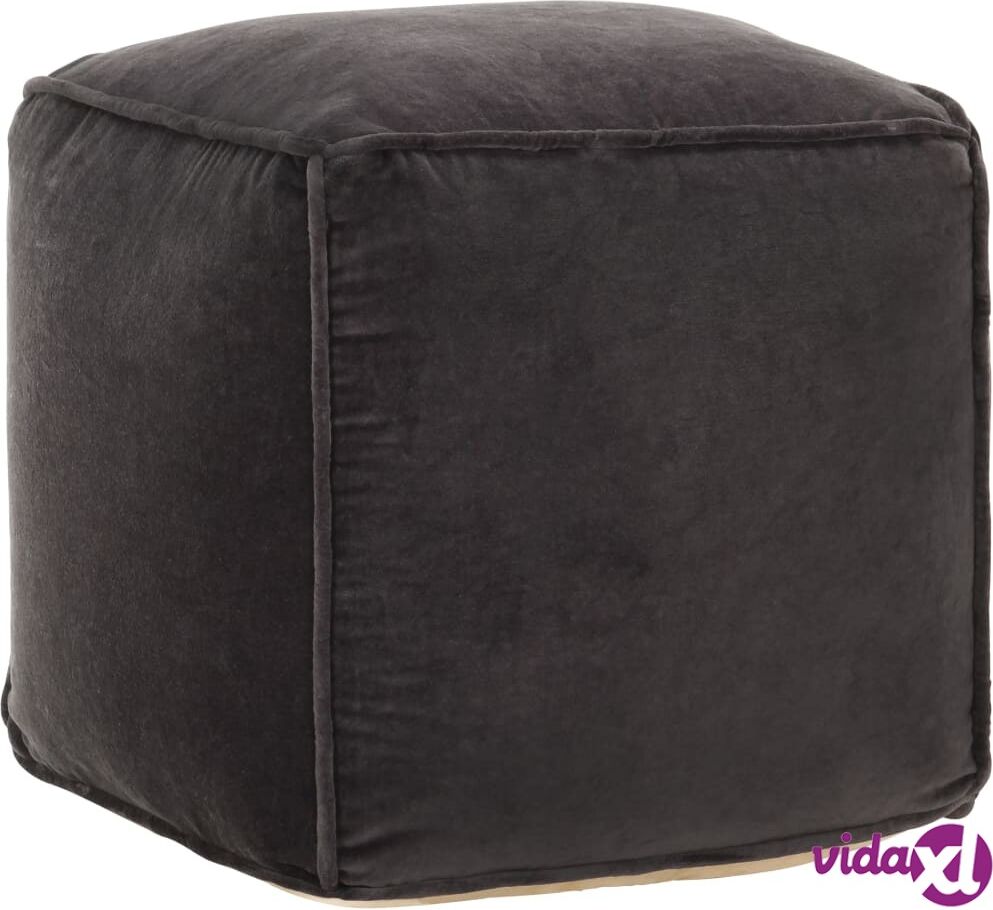 vidaXL Pouffe Cotton Velvet 40x40x40 cm Anthracite