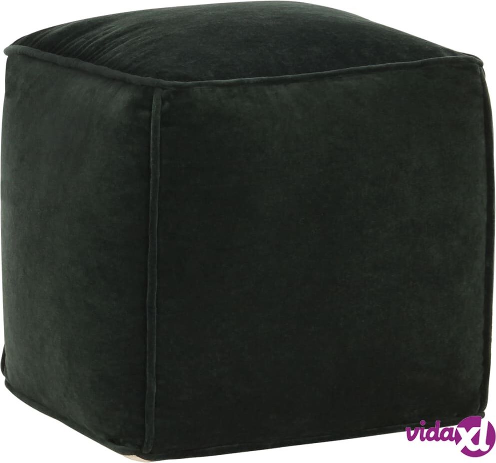 vidaXL Pouffe Cotton Velvet 40x40x40 cm Forest Green