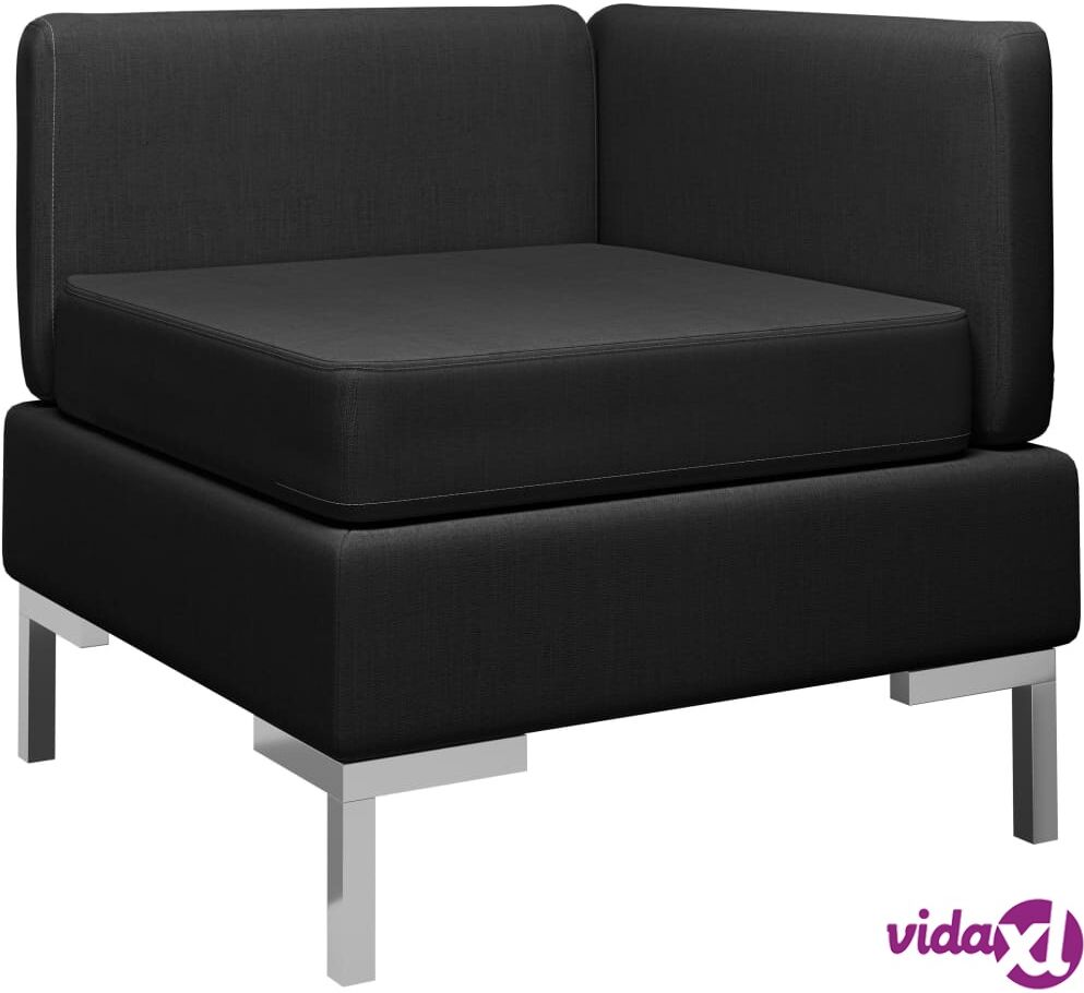 vidaXL Sectional Corner Sofa with Cushion Fabric Black