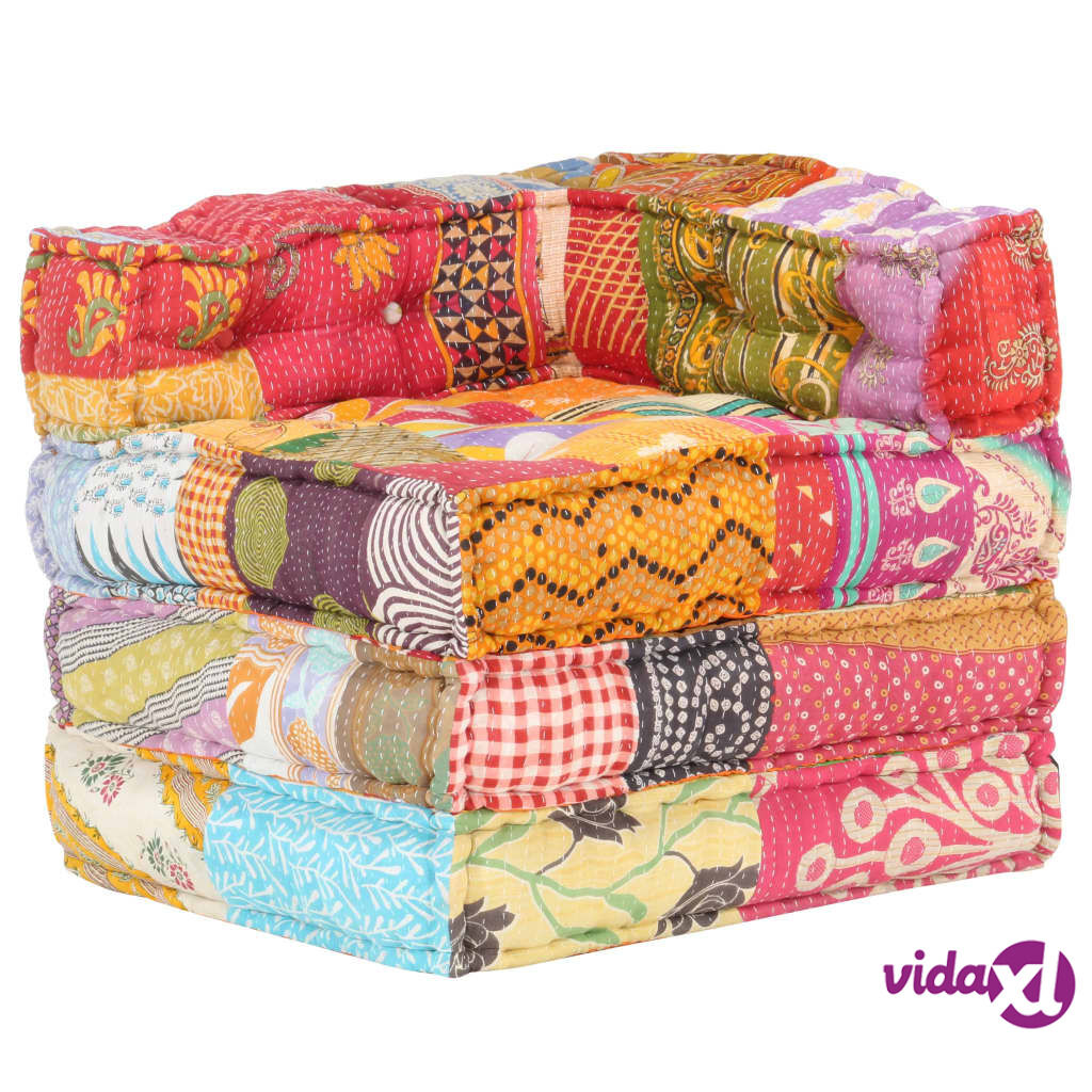 vidaXL Modular Pouffe Patchwork Fabric