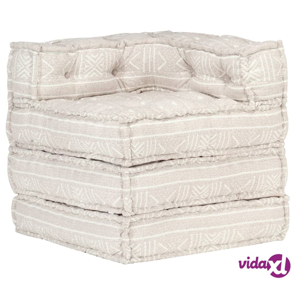 vidaXL Modular Pouffe Beige Fabric