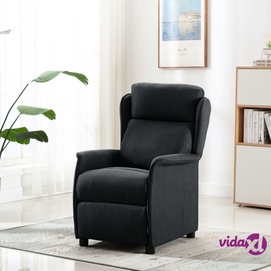 vidaXL Recliner Dark Grey Fabric