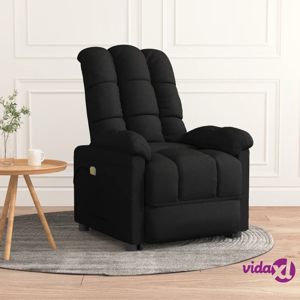 vidaXL Massage Recliner Black Fabric