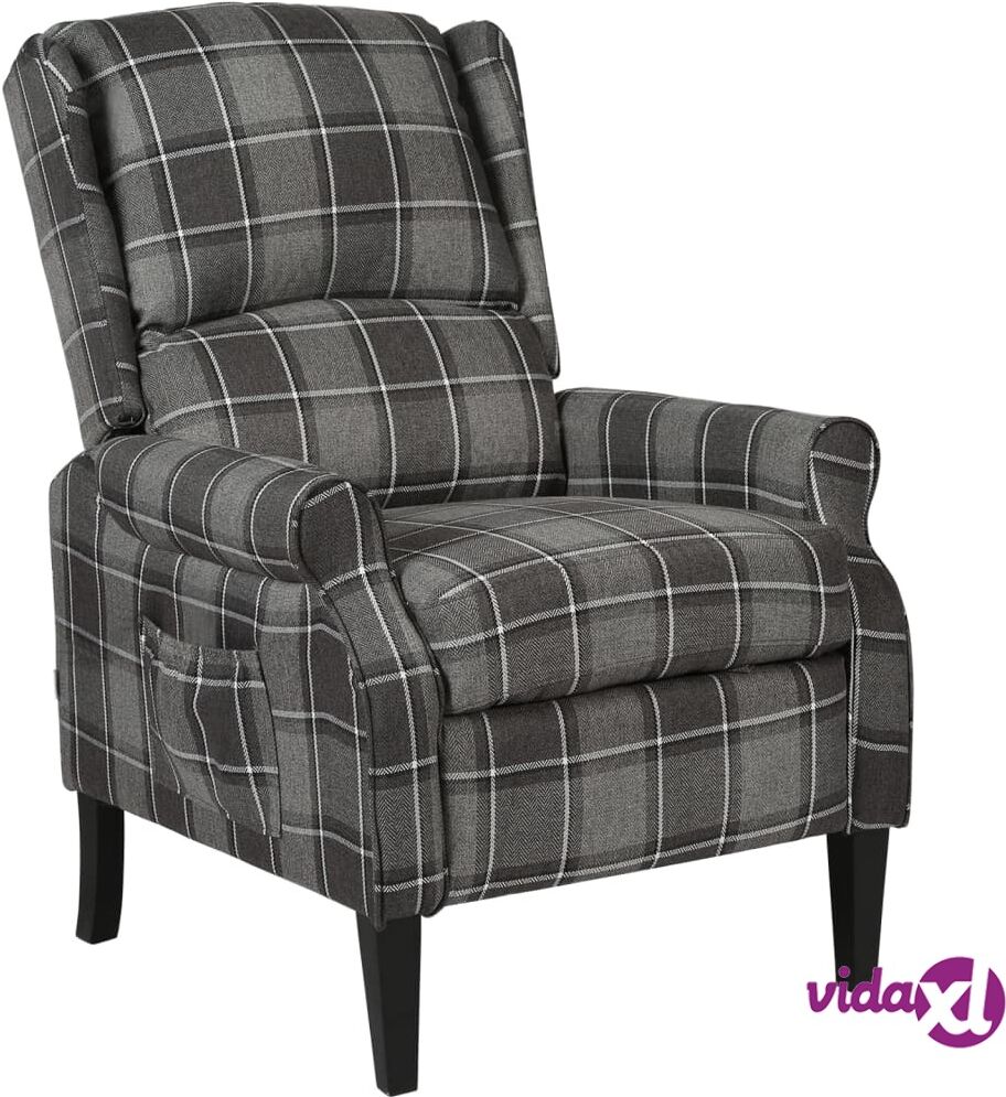 vidaXL Reclining Chair Grey Fabric