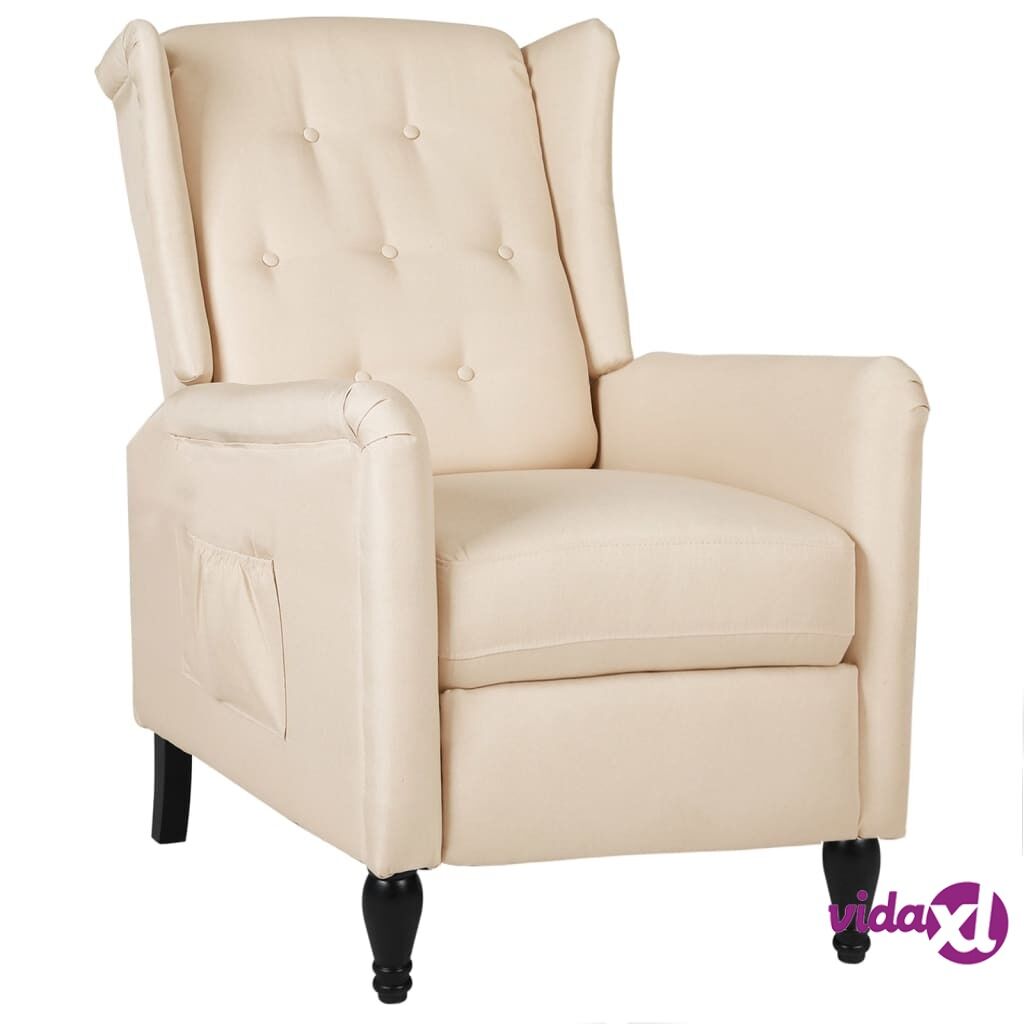 vidaXL Reclining Chair Cream Fabric