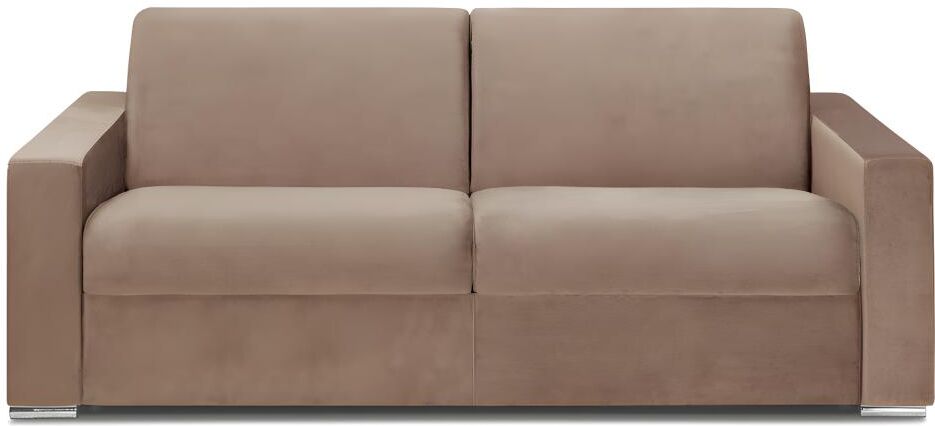 Vente-unique.be Canapé 4 places convertible express en velours CALITO - Beige - Couchage 160 cm - Matelas 18 cm