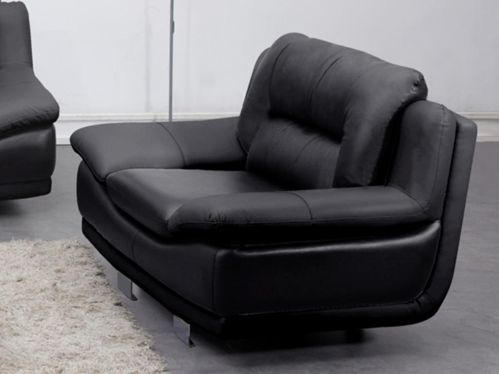 Vente-unique.be Fauteuil en cuir THOMAS - Noir