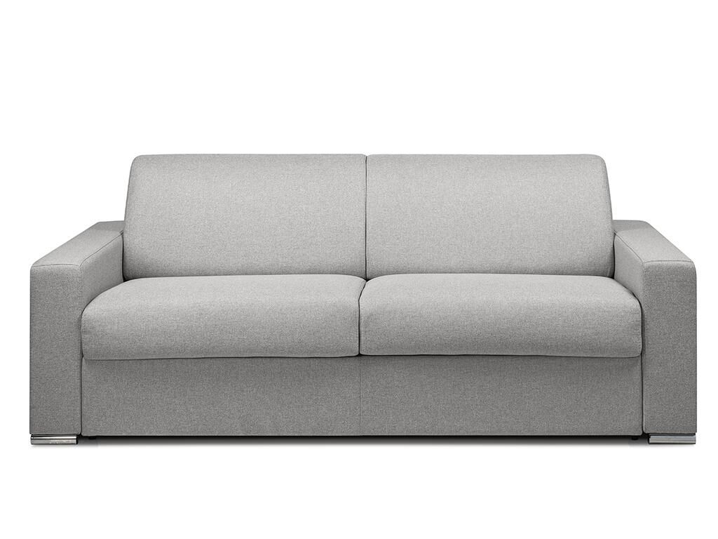 Vente-unique.be Canapé 4 places convertible express en tissu CALITO - Gris - Couchage lattes larges 160 cm - Matelas 22 cm