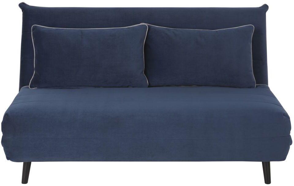 Maisons du Monde Banquette convertible 2/3 places en velours bleu