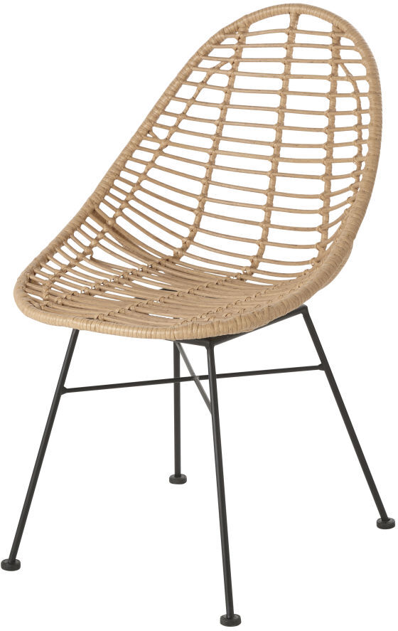 Maisons du Monde Chaise de jardin en résine imitation rotin et métal noir