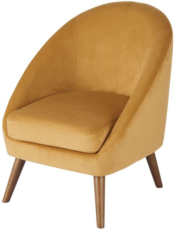 Maisons du Monde Fauteuil vintage en velours ocre