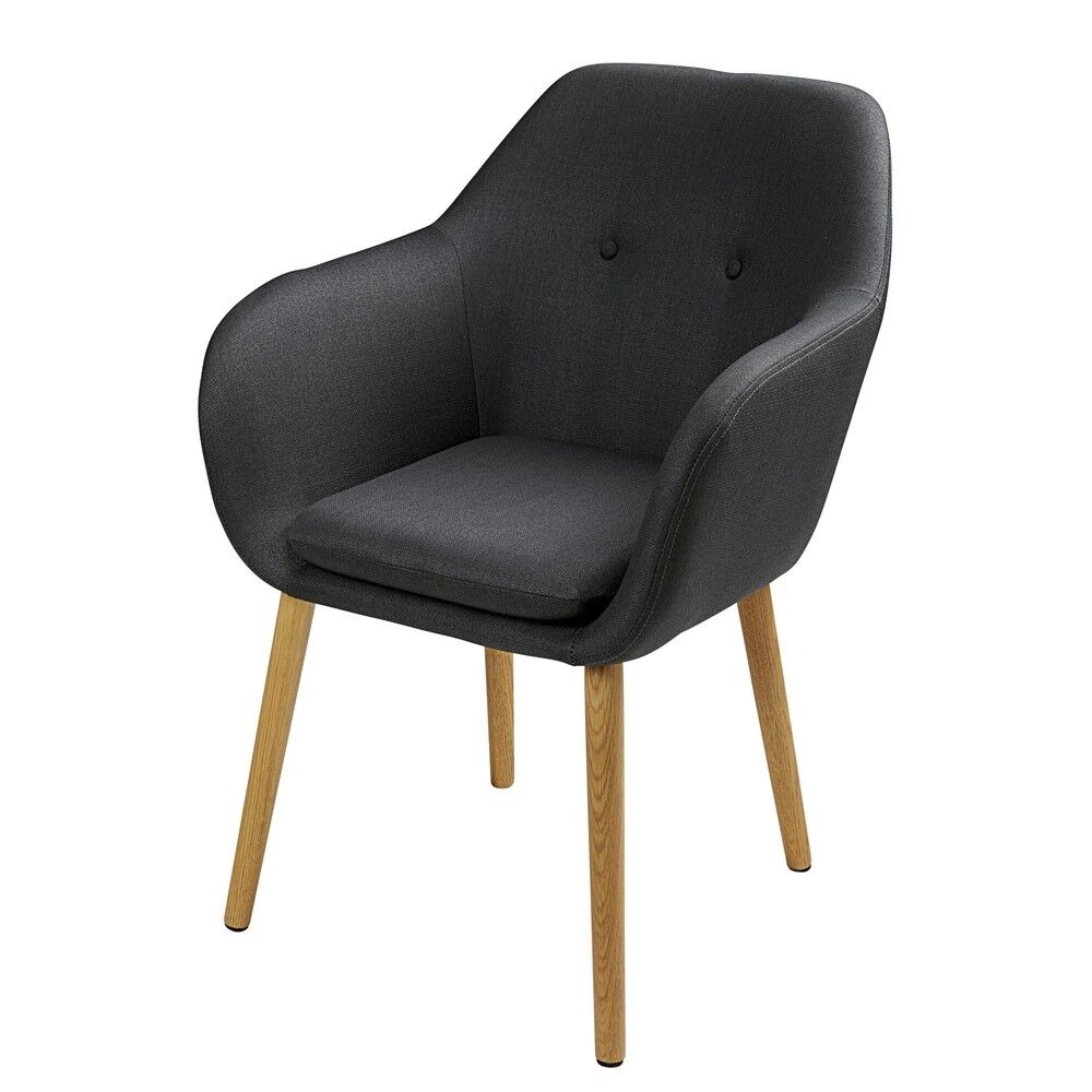 Maisons du Monde Fauteuil vintage gris anthracite