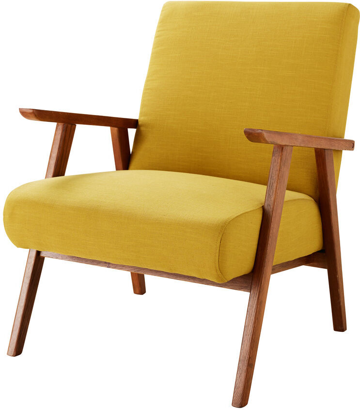 Maisons du Monde Fauteuil vintage jaune moutarde