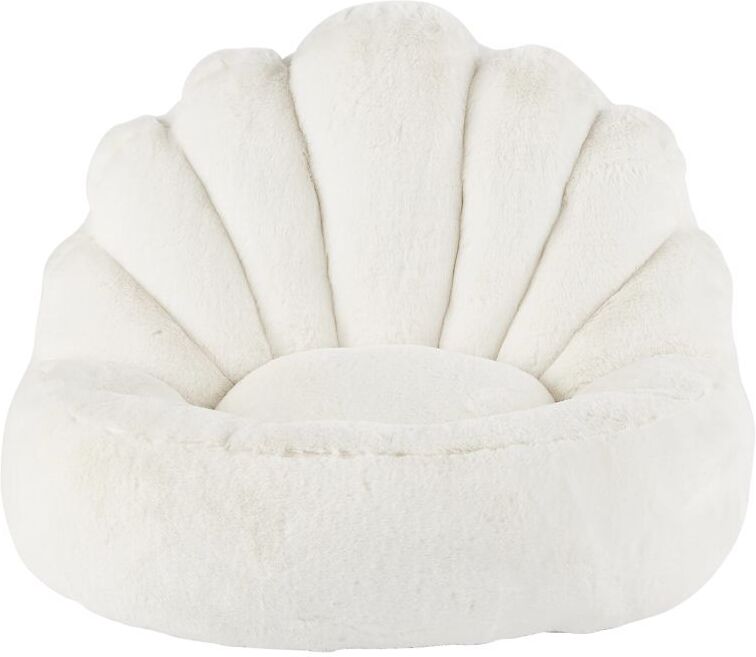 Maisons du Monde Pouf enfant coquille imitation fourrure écrue