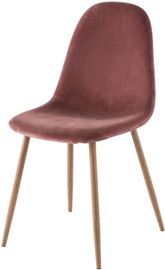 Maisons du Monde Scandinavische stoel met bekleding van oudroze velours