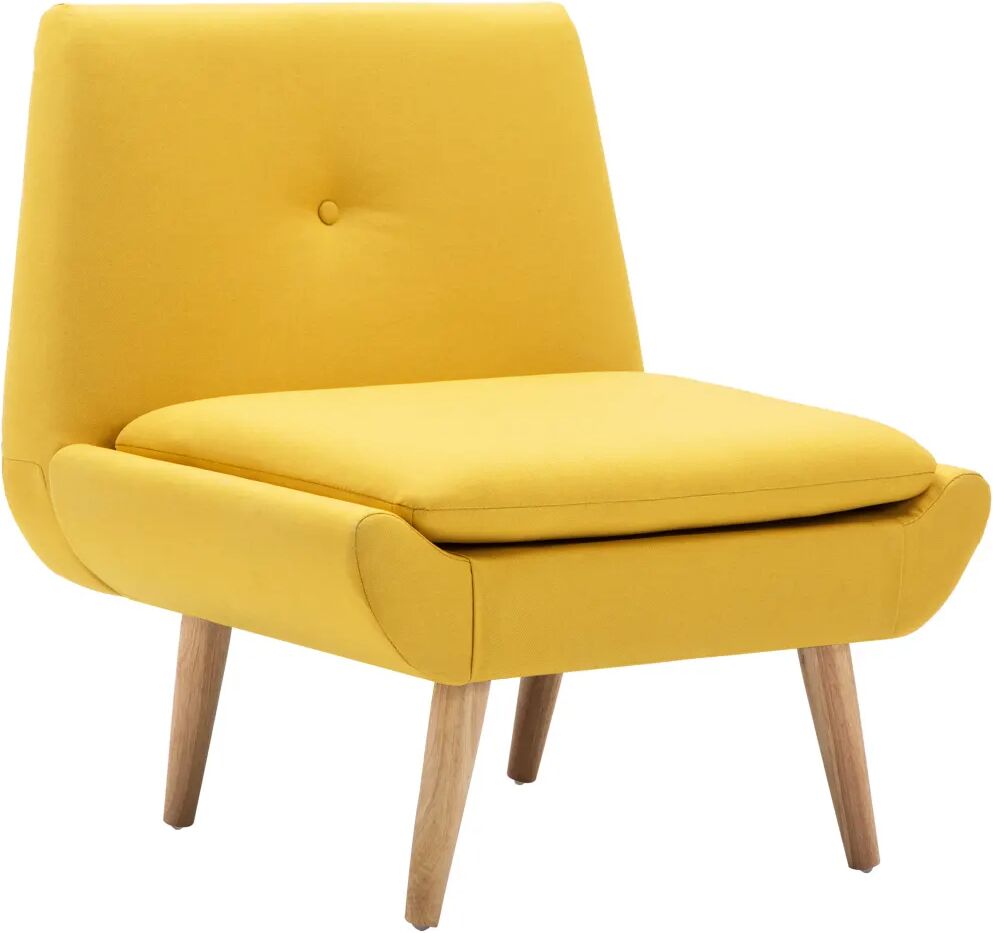 vidaXL Fauteuil sans accoudoirs Jaune Tissu