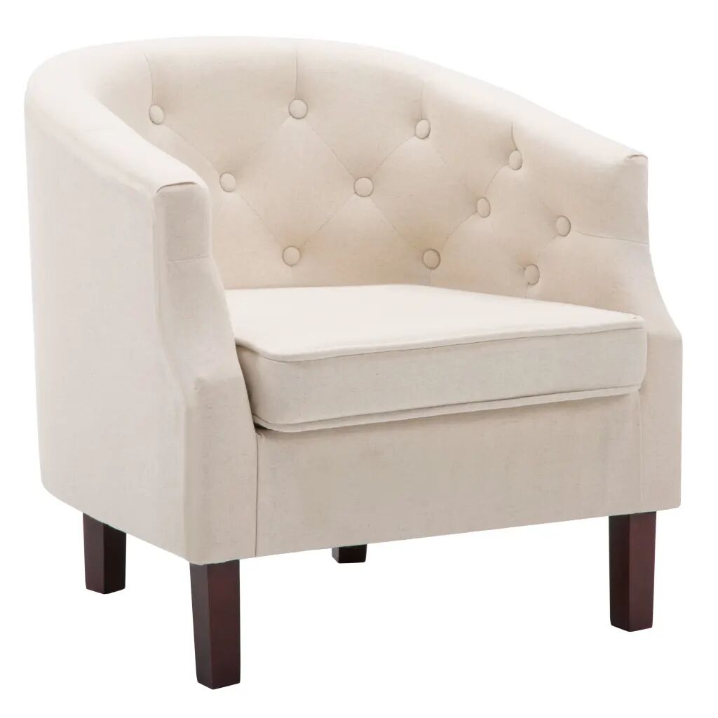 vidaXL Fauteuil Beige Tissu