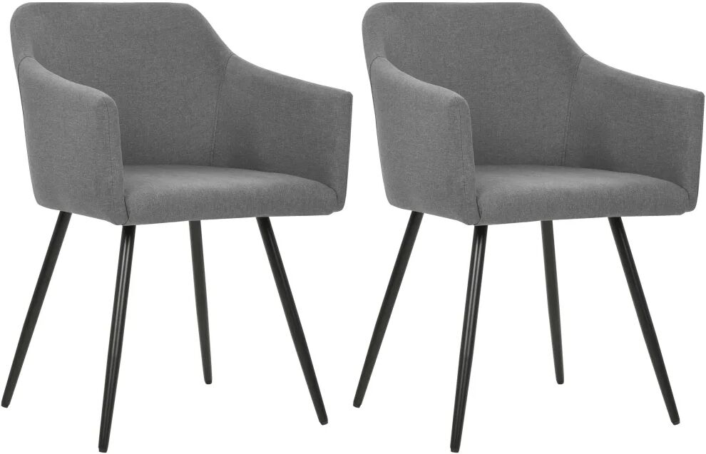 vidaXL Chaises de salle à manger 2 pcs Gris clair Tissu