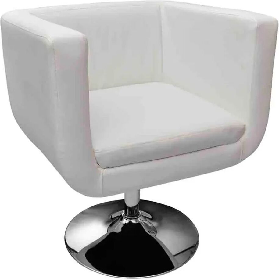 vidaXL Tabouret de bar Blanc Similicuir