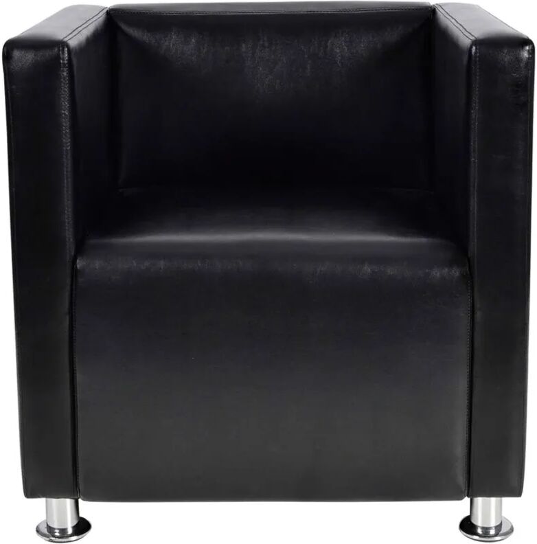 vidaXL Fauteuil cube Noir Similicuir