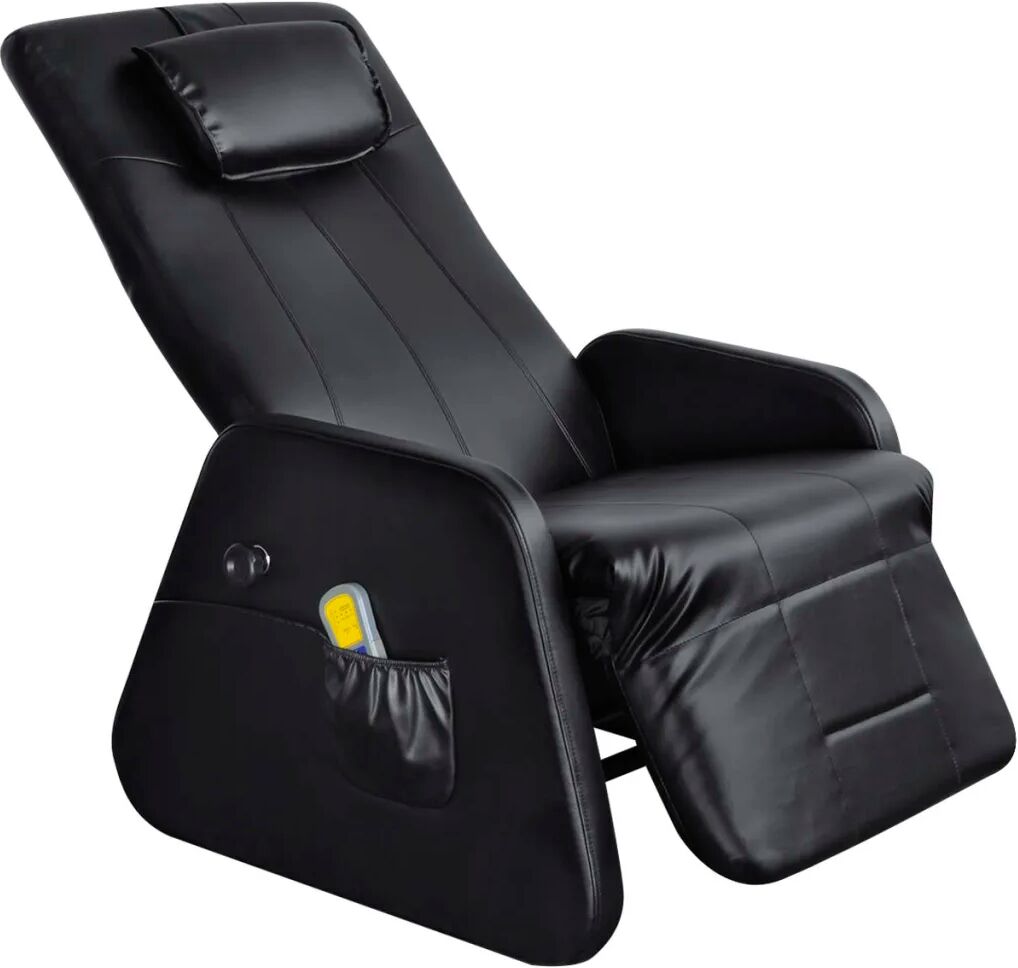 vidaXL Fauteuil de massage Noir Similicuir