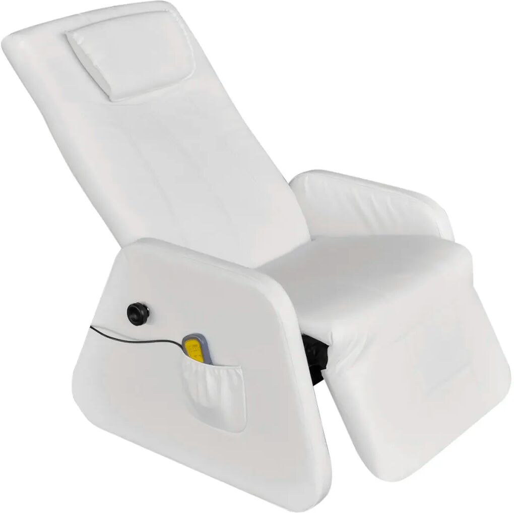 vidaXL Fauteuil de massage Blanc Similicuir