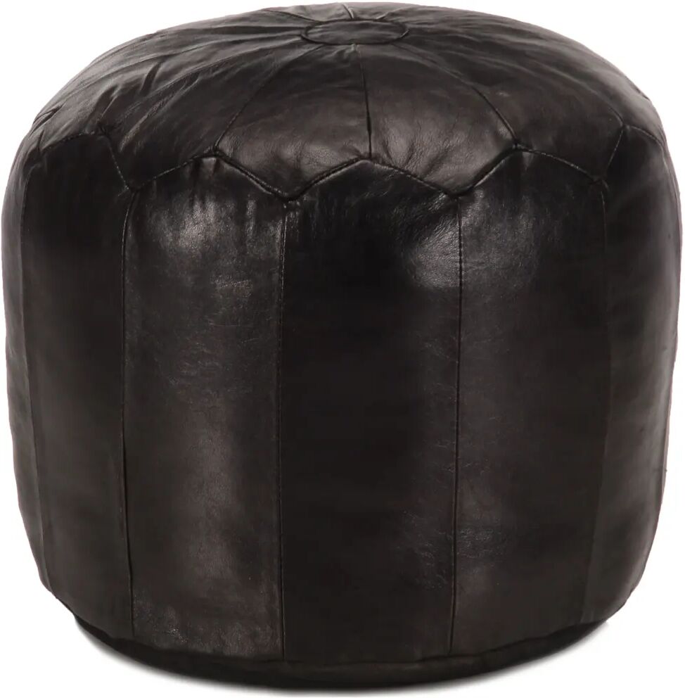 vidaXL Pouf 40 x 35 cm Noir Cuir véritable de chèvre