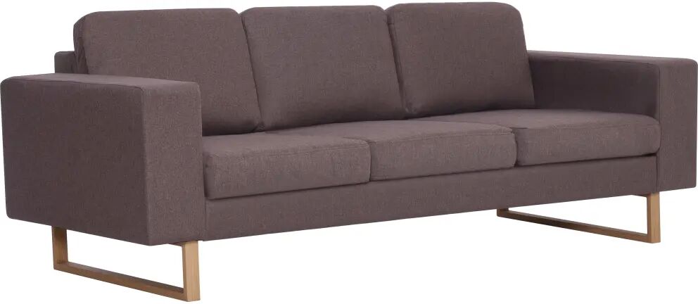 vidaXL Canapé à 3 places Tissu Taupe