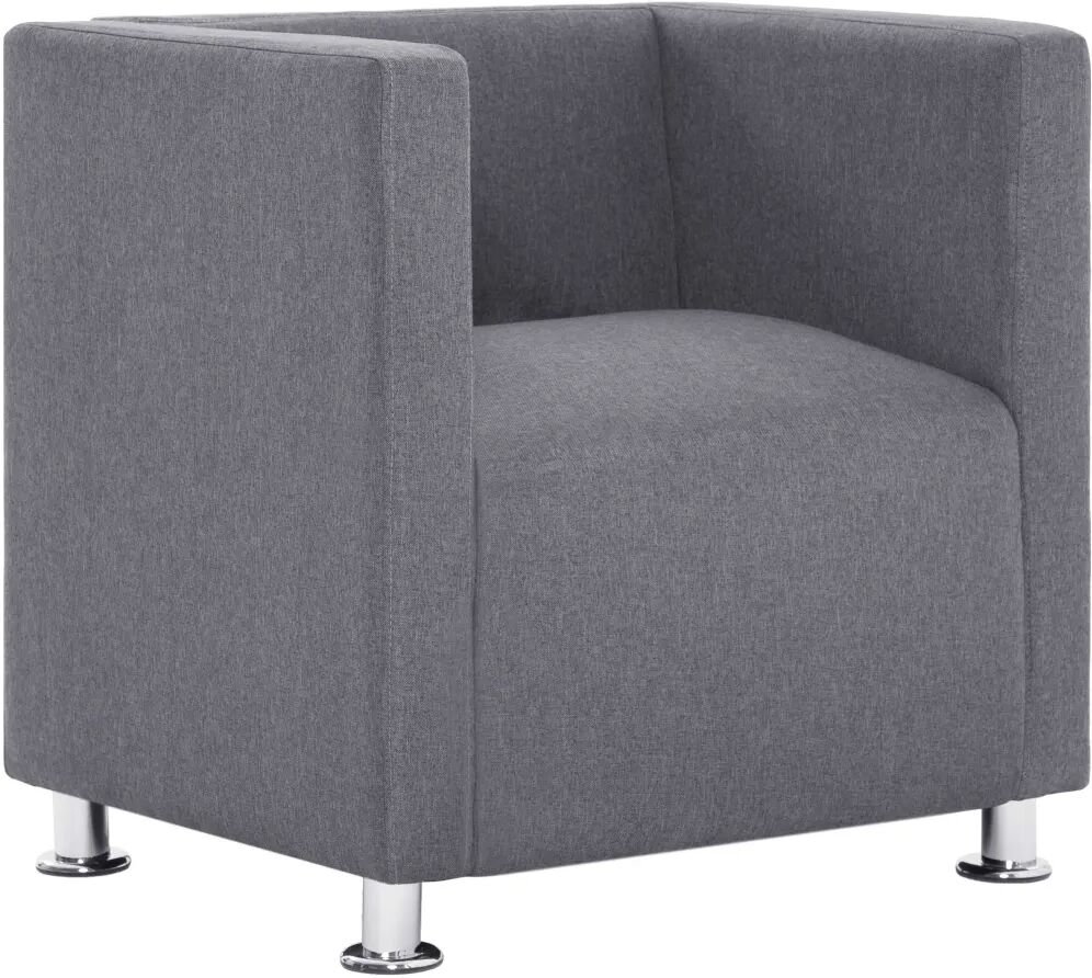 vidaXL Fauteuil cube Gris clair Tissu