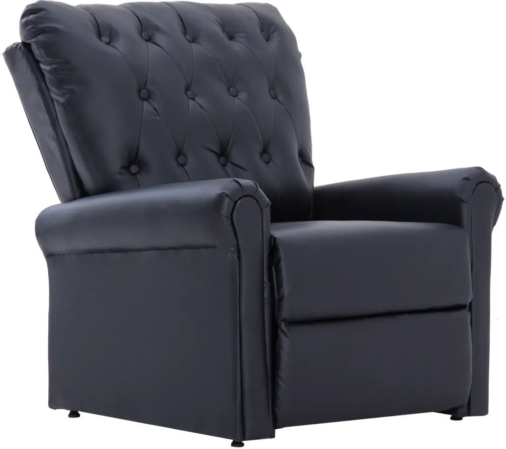 vidaXL Chaise inclinable Noir Similicuir