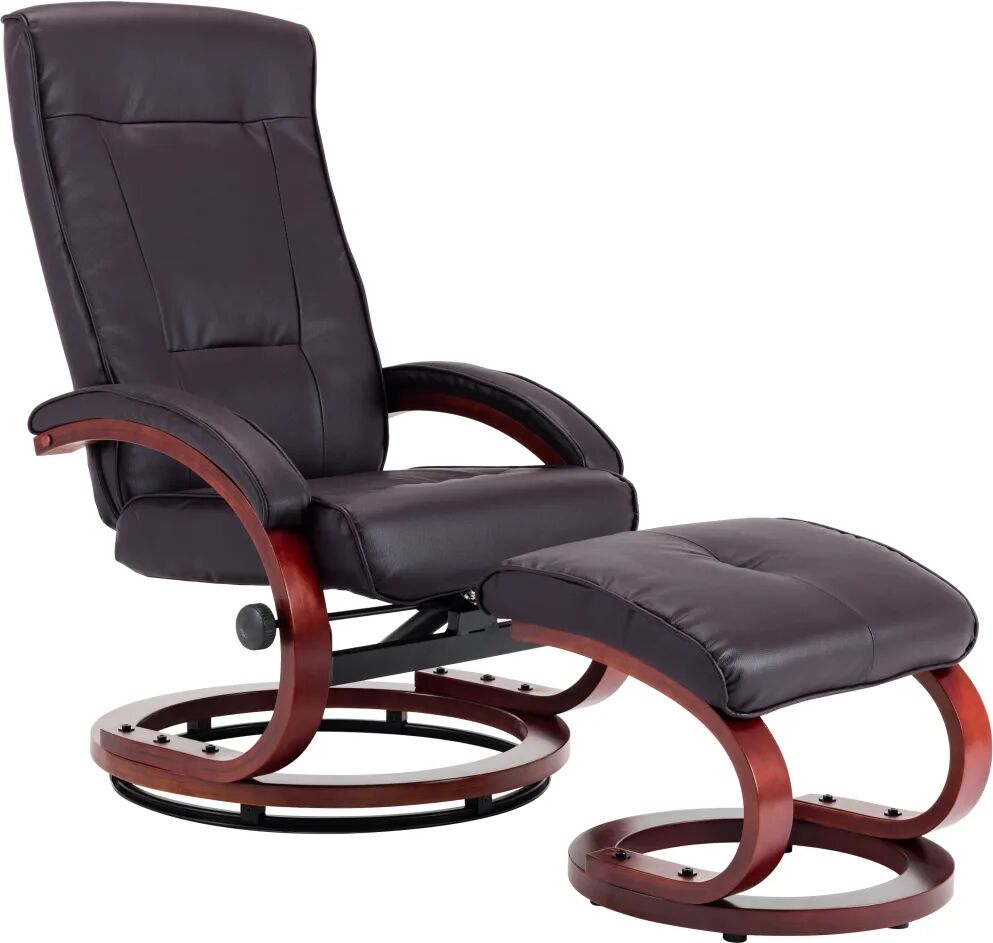 vidaXL Fauteuil inclinable avec repose-pied Marron Similicuir