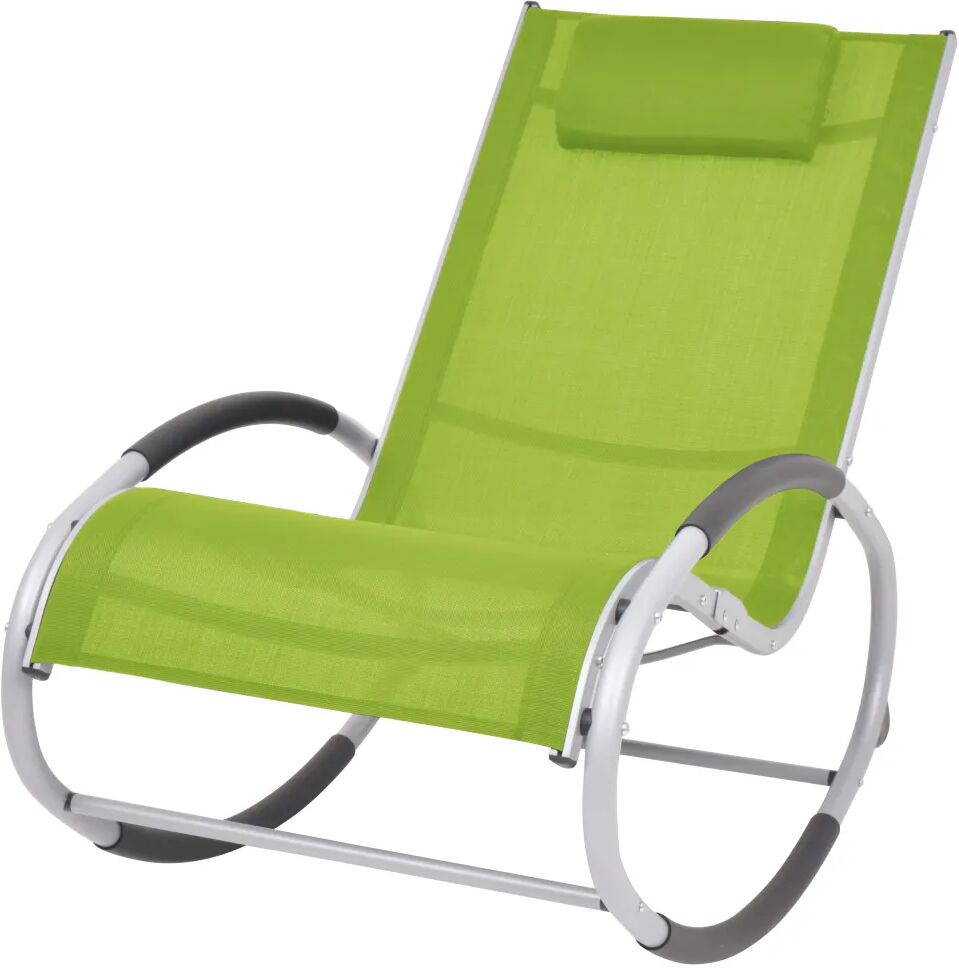 vidaXL Chaise à bascule d'extérieur Vert Textilène