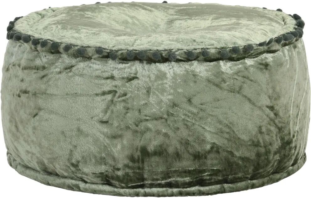 vidaXL Pouf Rond Velours 40 x 20 cm Vert