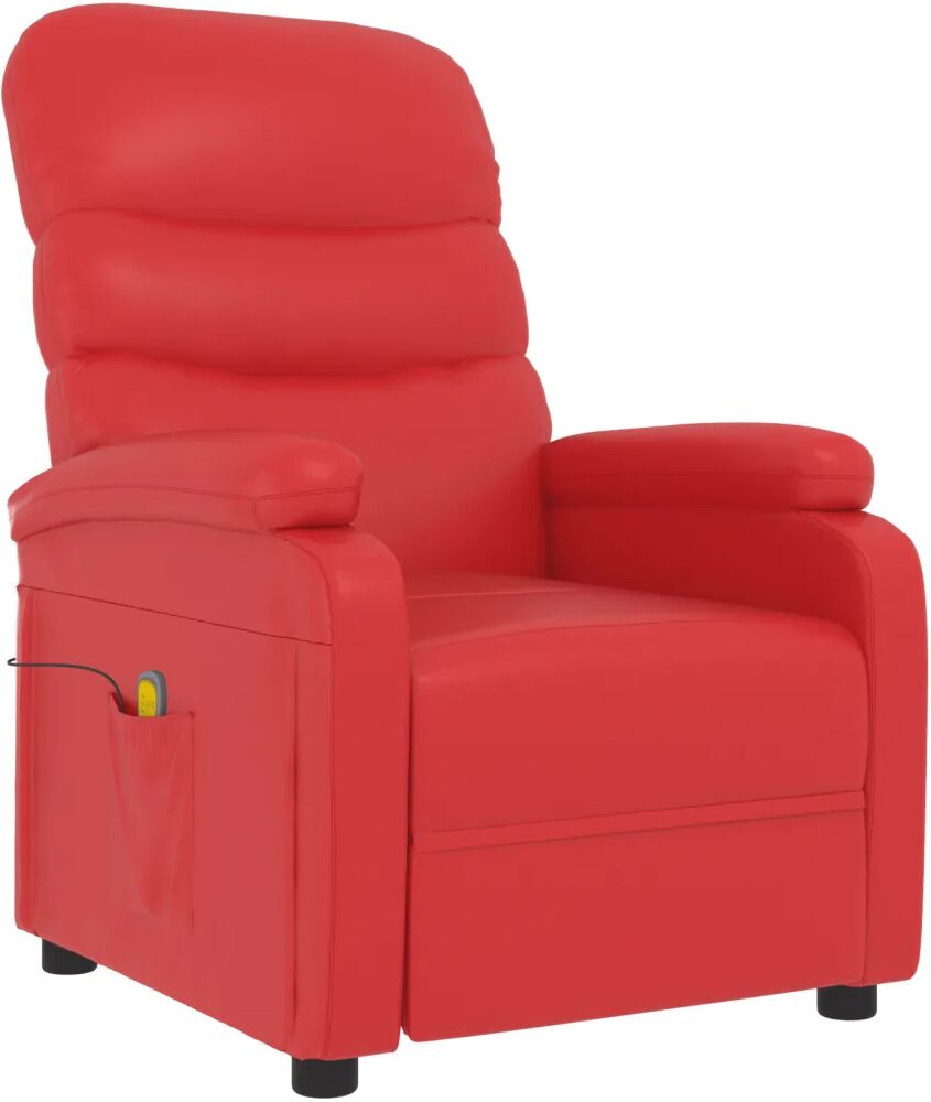 vidaXL Fauteuil de massage inclinable Rouge Similicuir