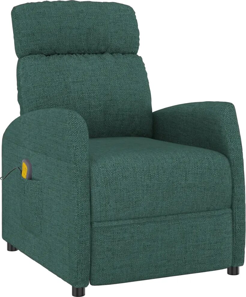 vidaXL Fauteuil de massage inclinable Vert foncé Tissu