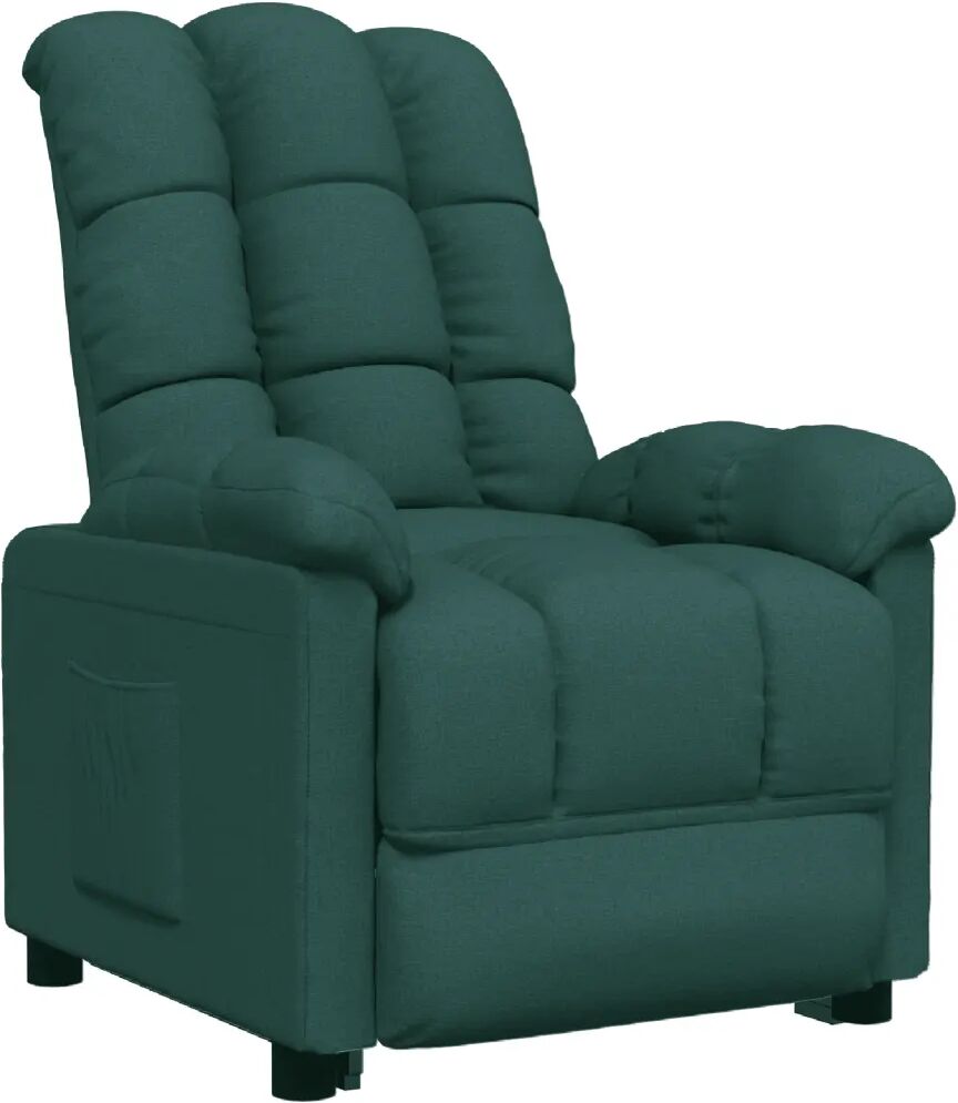 vidaXL Fauteuil inclinable Vert foncé Tissu