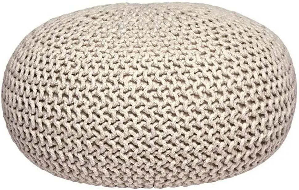 LABEL51 Pouf tricoté Coton L Naturel