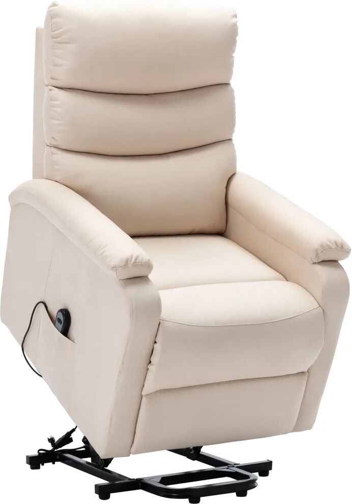 vidaXL Fauteuil inclinable Crème Tissu