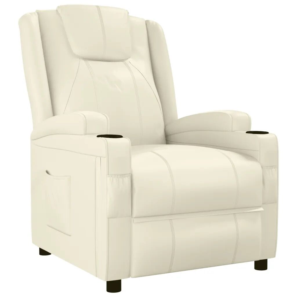 vidaXL Fauteuil inclinable Blanc Similicuir