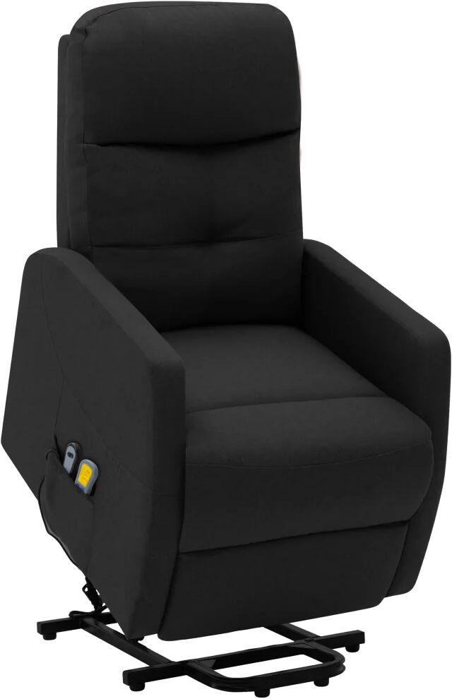 vidaXL Fauteuil inclinable de massage Noir Tissu