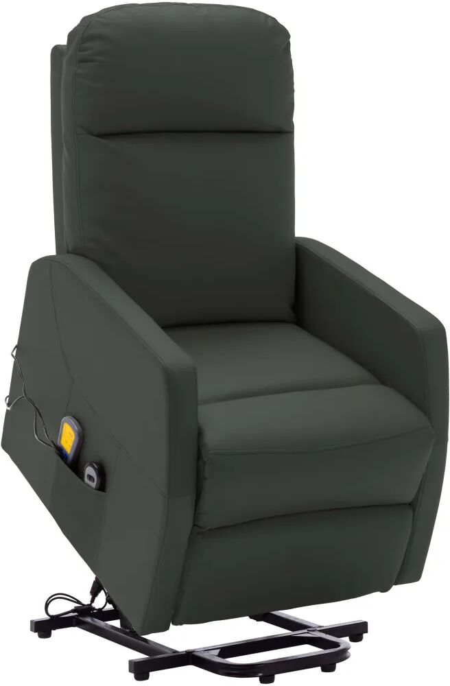 vidaXL Fauteuil inclinable de massage Anthracite Similicuir