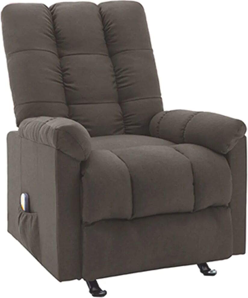 vidaXL Fauteuil de massage inclinable Taupe Tissu