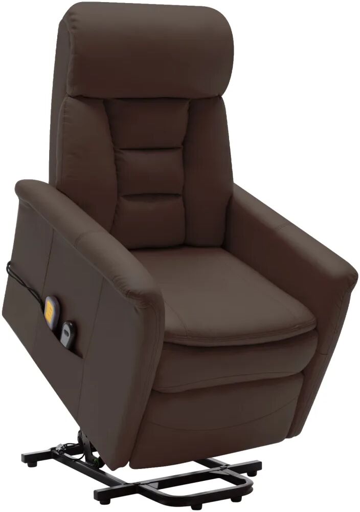 vidaXL Fauteuil inclinable de massage Marron Similicuir