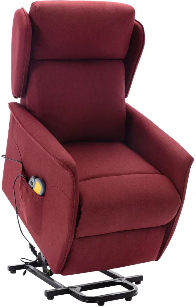 vidaXL Fauteuil de massage inclinable Rouge bordeaux Tissu