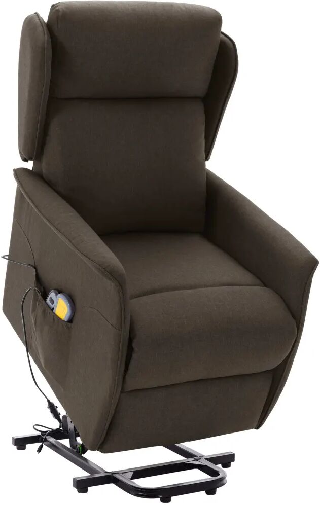 vidaXL Fauteuil de massage inclinable Marron foncé Tissu