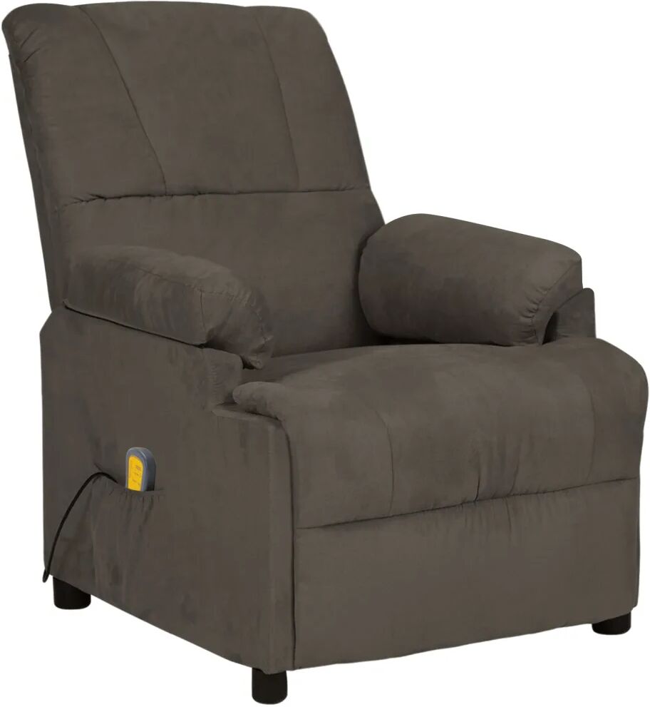 vidaXL Fauteuil de massage inclinable Gris foncé Similicuir daim