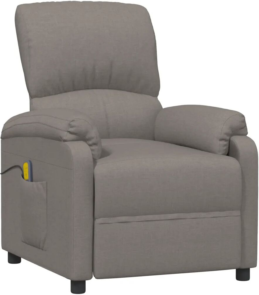 vidaXL Fauteuil de massage inclinable Taupe Tissu