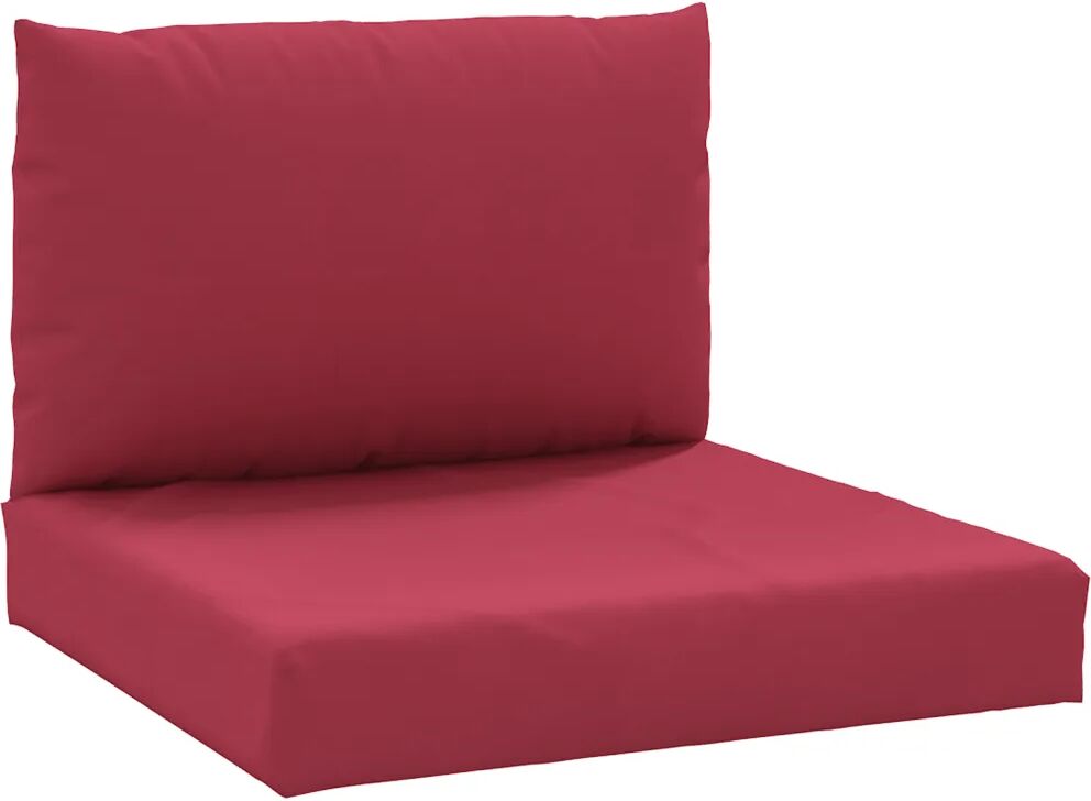 vidaXL Coussins de canapé palette 2 pcs Rouge bordeaux Tissu