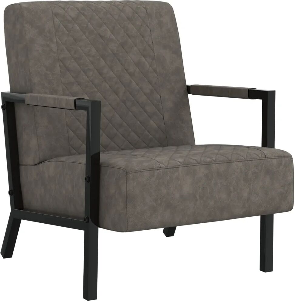 vidaXL Fauteuil Gris foncé Similicuir